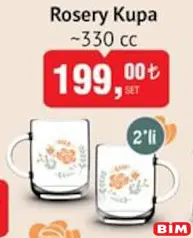 PAŞABAHÇE ROSERY KUPA 330 CC 2'Lİ